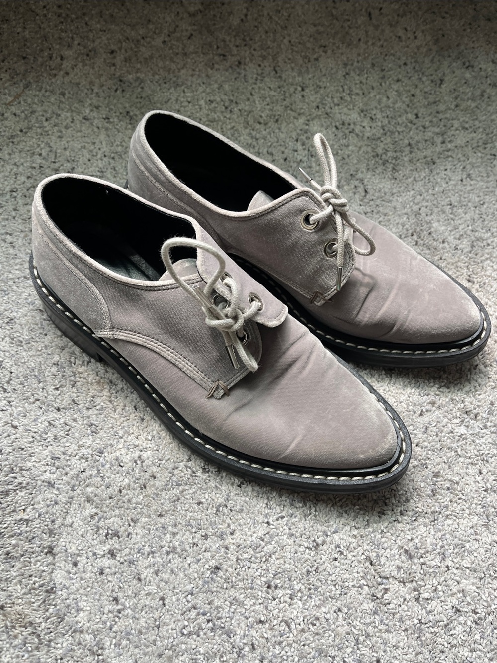 rag & bone Suede velvet dress shoes in Light Gray